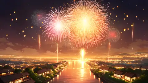 Summer Fireworks River lofi wallpaper summer fireworks river 1355560868