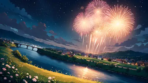 Summer Fireworks River lofi wallpaper summer fireworks river 1822299688