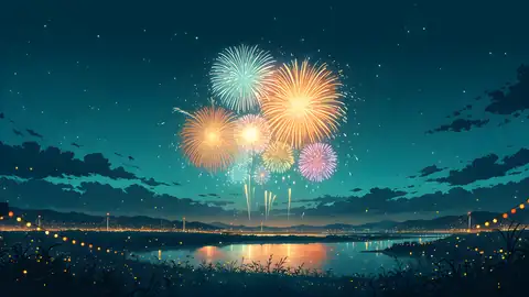 Summer Fireworks River lofi wallpaper summer fireworks river 1837695968