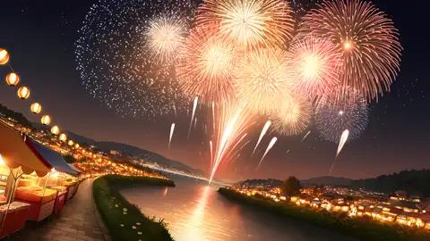 Summer Fireworks River lofi wallpaper summer fireworks river 1929813634