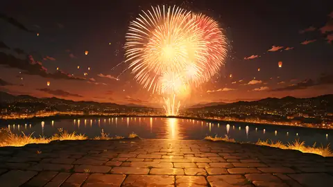Summer Fireworks River lofi wallpaper summer fireworks river 2044484474