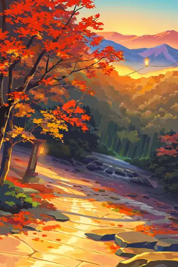 Autumn Maple Village lofi wallpaper autumn maple village 0076827478