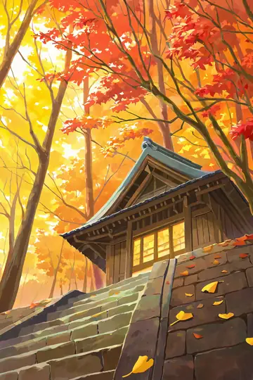 Autumn Maple Village lofi wallpaper autumn maple village 0240148604