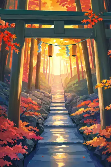 Autumn Maple Village lofi wallpaper autumn maple village 0248168347