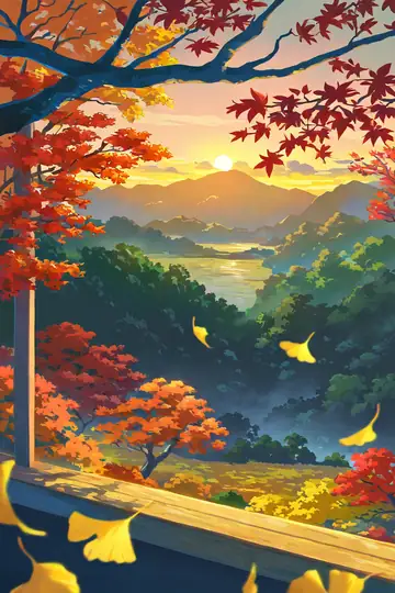 Autumn Maple Village lofi wallpaper autumn maple village 1051548866