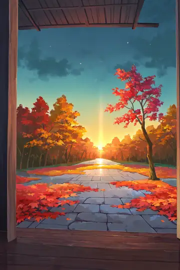 Autumn Maple Village lofi wallpaper autumn maple village 1313617296