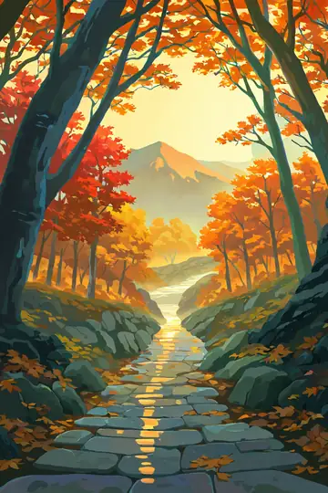 Autumn Maple Village lofi wallpaper autumn maple village 1329875012