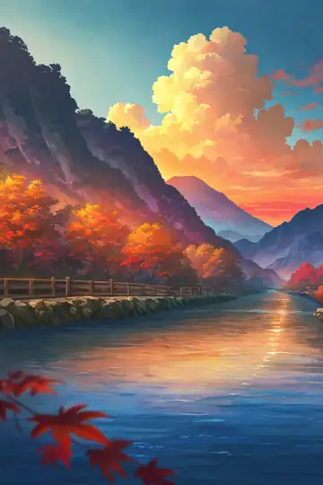 Autumn Maple Village lofi wallpaper autumn maple village 1708634788