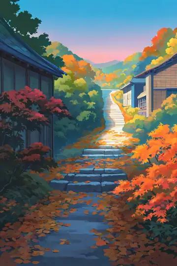 Autumn Maple Village lofi wallpaper autumn maple village 1854785823