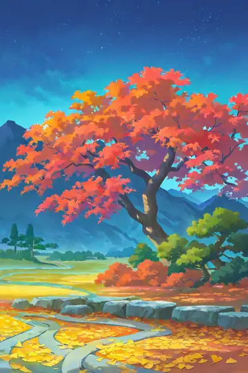 Autumn Maple Village lofi wallpaper autumn maple village 1937804118