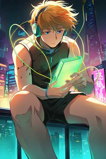 Cyberpunk Boy Rooftop lofi wallpaper cyberpunk boy rooftop 0248745988