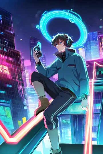 Cyberpunk Boy Rooftop lofi wallpaper cyberpunk boy rooftop 0265575360