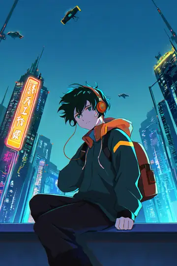 Cyberpunk Boy Rooftop lofi wallpaper cyberpunk boy rooftop 0302750625