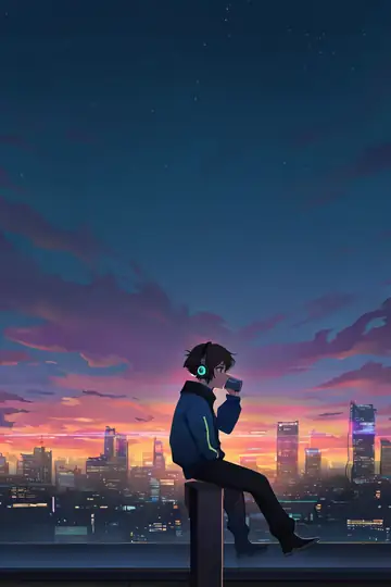 Cyberpunk Boy Rooftop lofi wallpaper cyberpunk boy rooftop 0834925063
