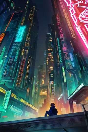 Cyberpunk Boy Rooftop lofi wallpaper cyberpunk boy rooftop 0914537877