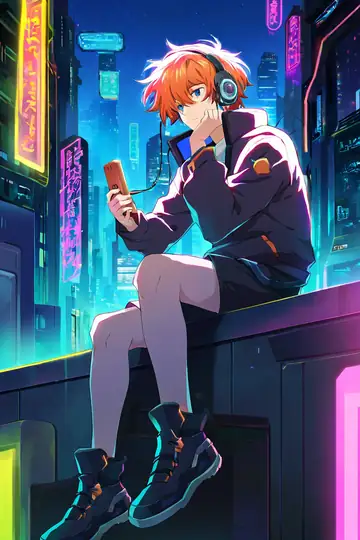 Cyberpunk Boy Rooftop lofi wallpaper cyberpunk boy rooftop 0992543730