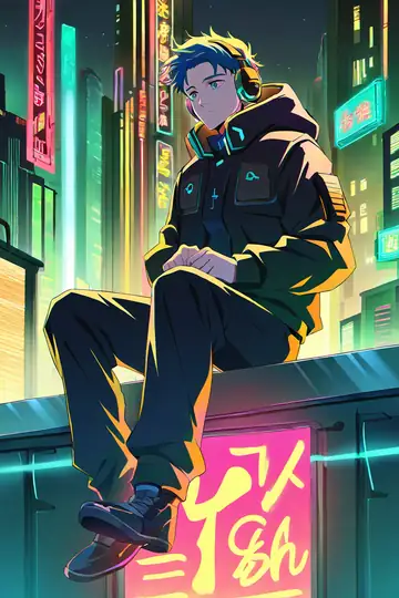 Cyberpunk Boy Rooftop lofi wallpaper cyberpunk boy rooftop 1137485498