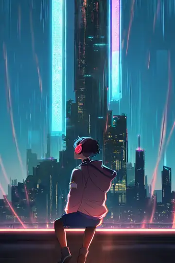 Cyberpunk Boy Rooftop lofi wallpaper cyberpunk boy rooftop 1256704664