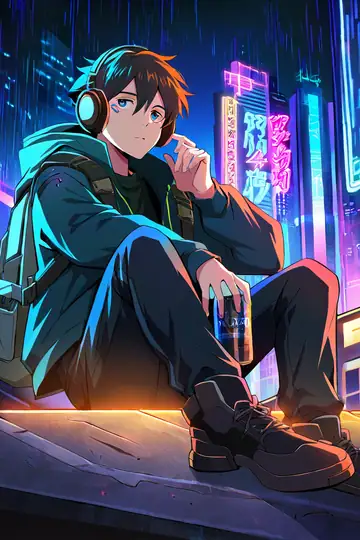 Cyberpunk Boy Rooftop lofi wallpaper cyberpunk boy rooftop 1584440687