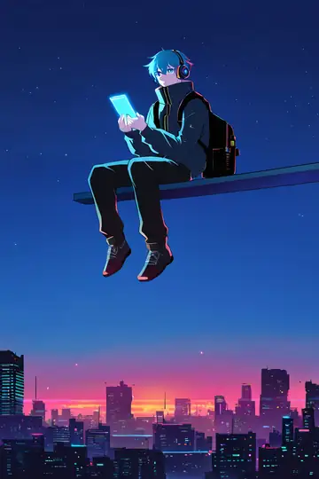 Cyberpunk Boy Rooftop lofi wallpaper cyberpunk boy rooftop 2103222588