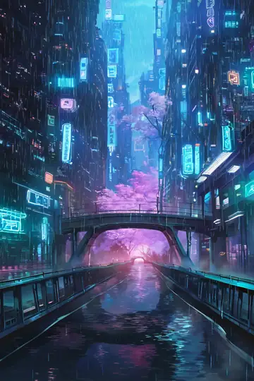 Cyberpunk Bridge lofi wallpaper cyberpunk bridge 0576547347