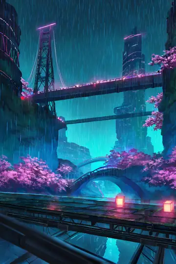 Cyberpunk Bridge lofi wallpaper cyberpunk bridge 1637857117