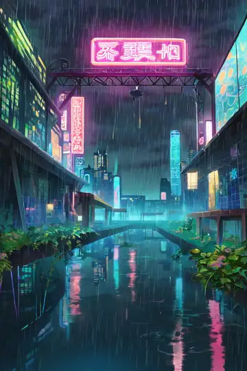 Cyberpunk Garden lofi wallpaper cyberpunk garden 0176222978