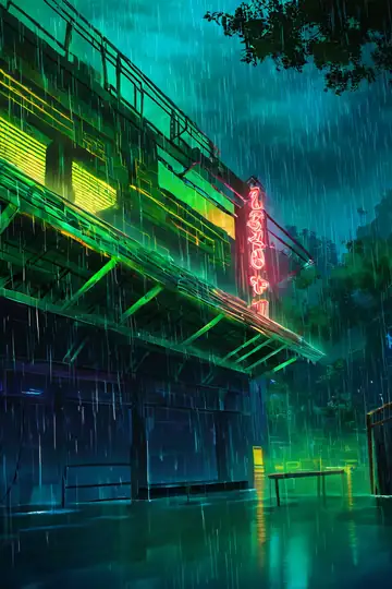 Cyberpunk Garden lofi wallpaper cyberpunk garden 0664820024