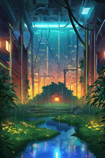 Cyberpunk Garden lofi wallpaper cyberpunk garden 0910517970
