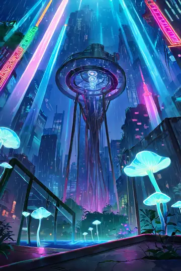 Cyberpunk Garden lofi wallpaper cyberpunk garden 0939050974