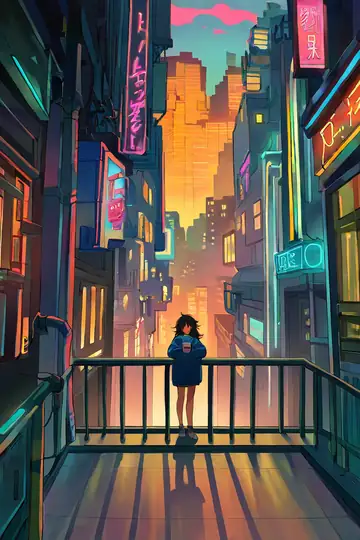 Cyberpunk Girl Balcony lofi wallpaper cyberpunk girl balcony 1178042558
