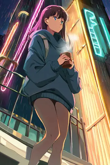 Cyberpunk Girl Balcony lofi wallpaper cyberpunk girl balcony 1196319830