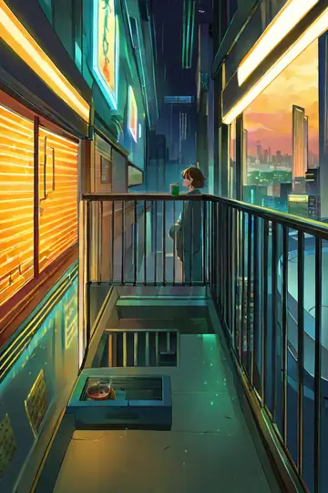 Cyberpunk Girl Balcony lofi wallpaper cyberpunk girl balcony 1293703962