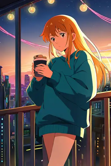 Cyberpunk Girl Balcony lofi wallpaper cyberpunk girl balcony 1686053468