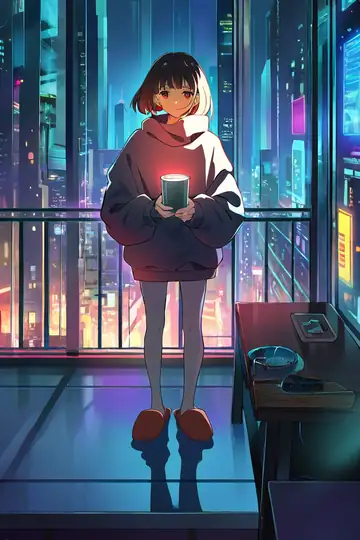 Cyberpunk Girl Balcony lofi wallpaper cyberpunk girl balcony 1823322991