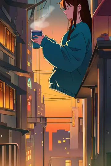 Cyberpunk Girl Balcony lofi wallpaper cyberpunk girl balcony 1851401664
