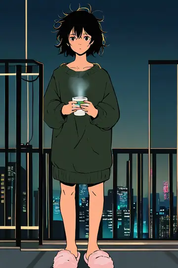 Cyberpunk Girl Balcony lofi wallpaper cyberpunk girl balcony 1957265634