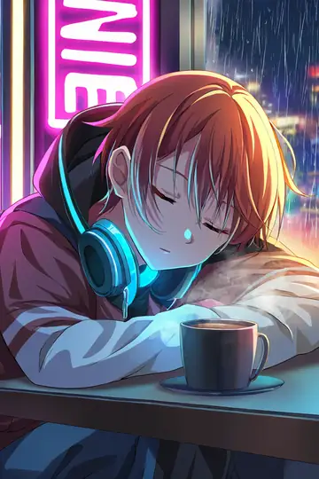 Cyberpunk Girl Neon Cafe lofi wallpaper cyberpunk girl neon cafe 0217198381