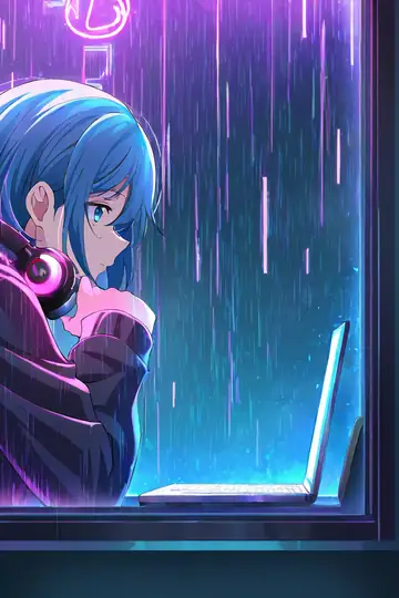 Cyberpunk Girl Neon Cafe lofi wallpaper cyberpunk girl neon cafe 0356818387
