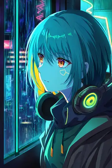 Cyberpunk Girl Neon Cafe lofi wallpaper cyberpunk girl neon cafe 0837230917