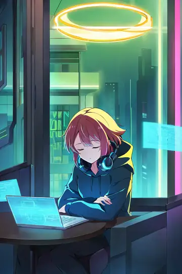 Cyberpunk Girl Neon Cafe lofi wallpaper cyberpunk girl neon cafe 0846371109