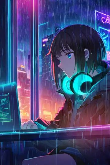 Cyberpunk Girl Neon Cafe lofi wallpaper cyberpunk girl neon cafe 1056549823