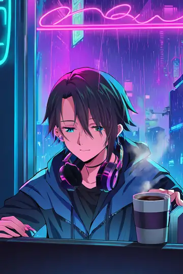 Cyberpunk Girl Neon Cafe lofi wallpaper cyberpunk girl neon cafe 1644241554