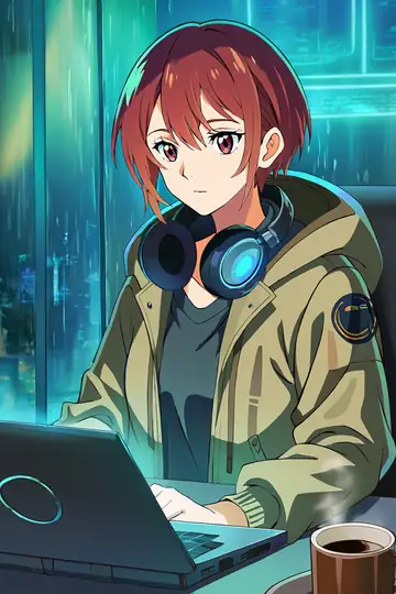 Cyberpunk Girl Neon Cafe lofi wallpaper cyberpunk girl neon cafe 2017935177