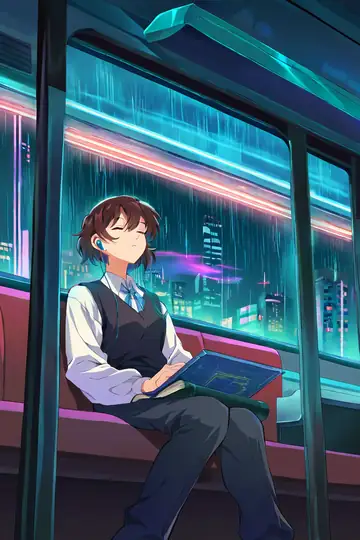 Cyberpunk Girl Train lofi wallpaper cyberpunk girl train 0435698930