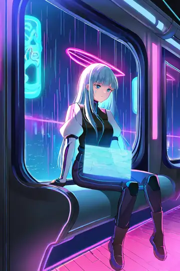 Cyberpunk Girl Train lofi wallpaper cyberpunk girl train 0621127323
