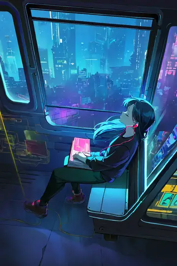 Cyberpunk Girl Train lofi wallpaper cyberpunk girl train 0964868245