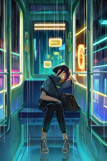 Cyberpunk Girl Train lofi wallpaper cyberpunk girl train 0965610932