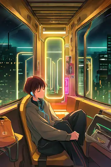 Cyberpunk Girl Train lofi wallpaper cyberpunk girl train 1016136416