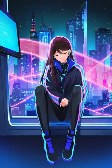Cyberpunk Girl Train lofi wallpaper cyberpunk girl train 1213340366